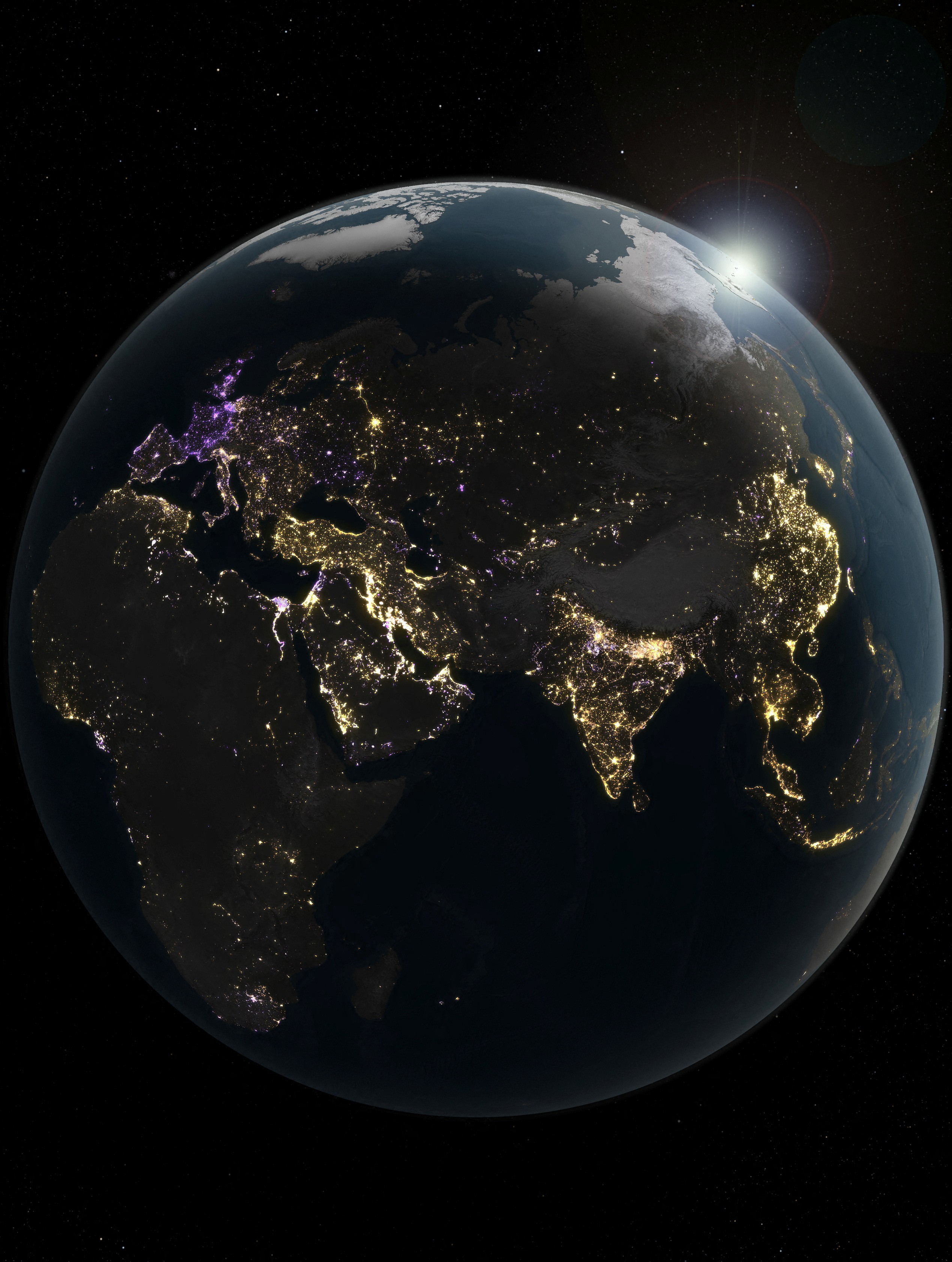 Terra se ilumina cada vez mais à noite, mas a Europa está escurecendo