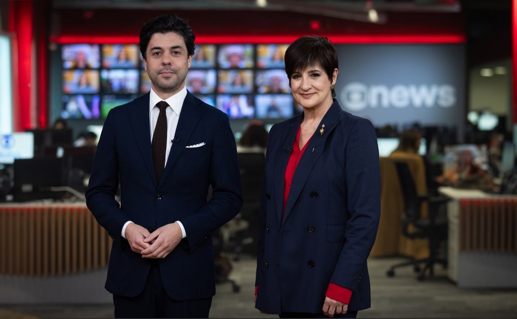 Tiago Eltz e Mônica Waldvogel são os novos apresentadores do Em Ponto, da GloboNews — Foto: GloboNews
