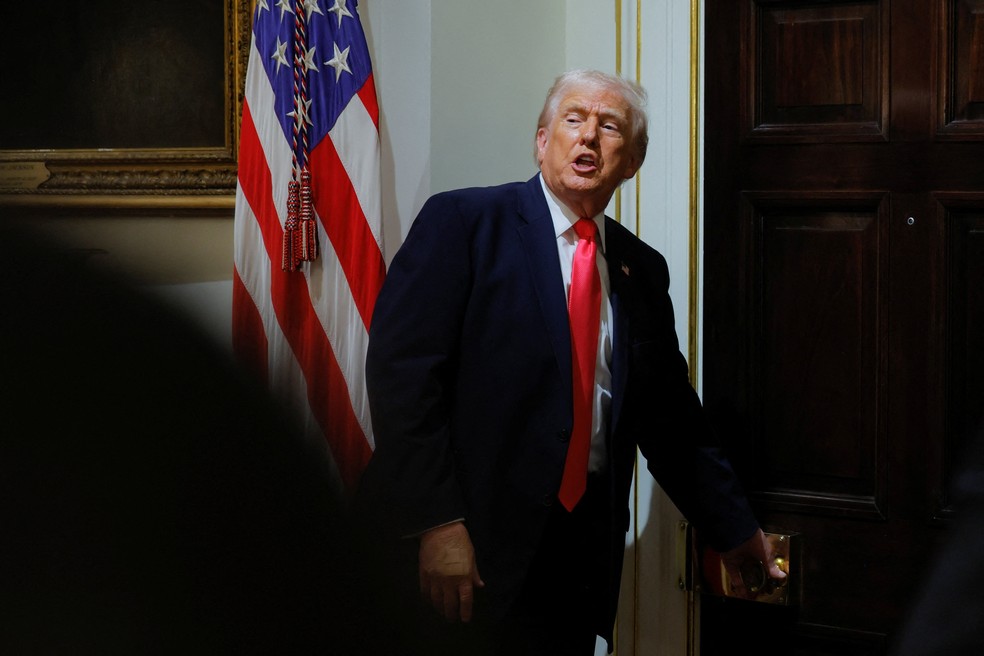 O presidente dos Estados Unidos, Donald Trump, na Casa Branca — Foto: Reuters/Brian Snyder