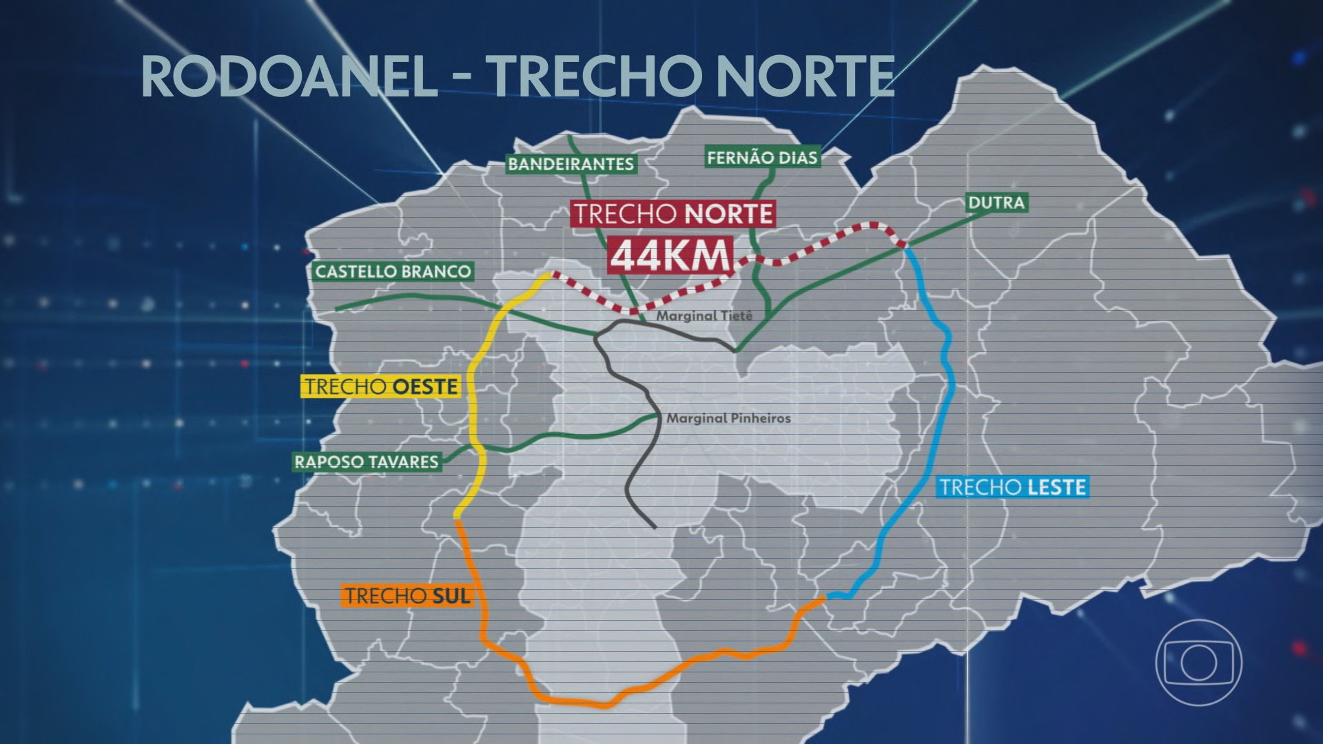 Acidente com 5 carretas bloqueia faixas do Rodoanel na região de Embu das Artes