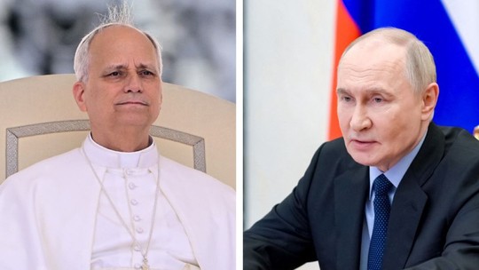 Papa Leão XIV conversa com Putin pela primeira vez e pede passo em direção à paz na guerra com a Ucrânia