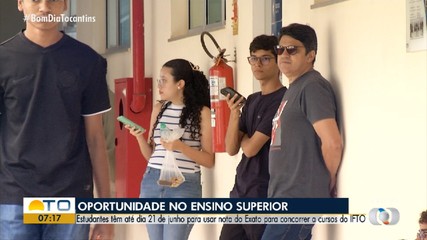 Estudantes devem usar nota do Exato para concorrer a cursos do IFTO até este domingo (21)