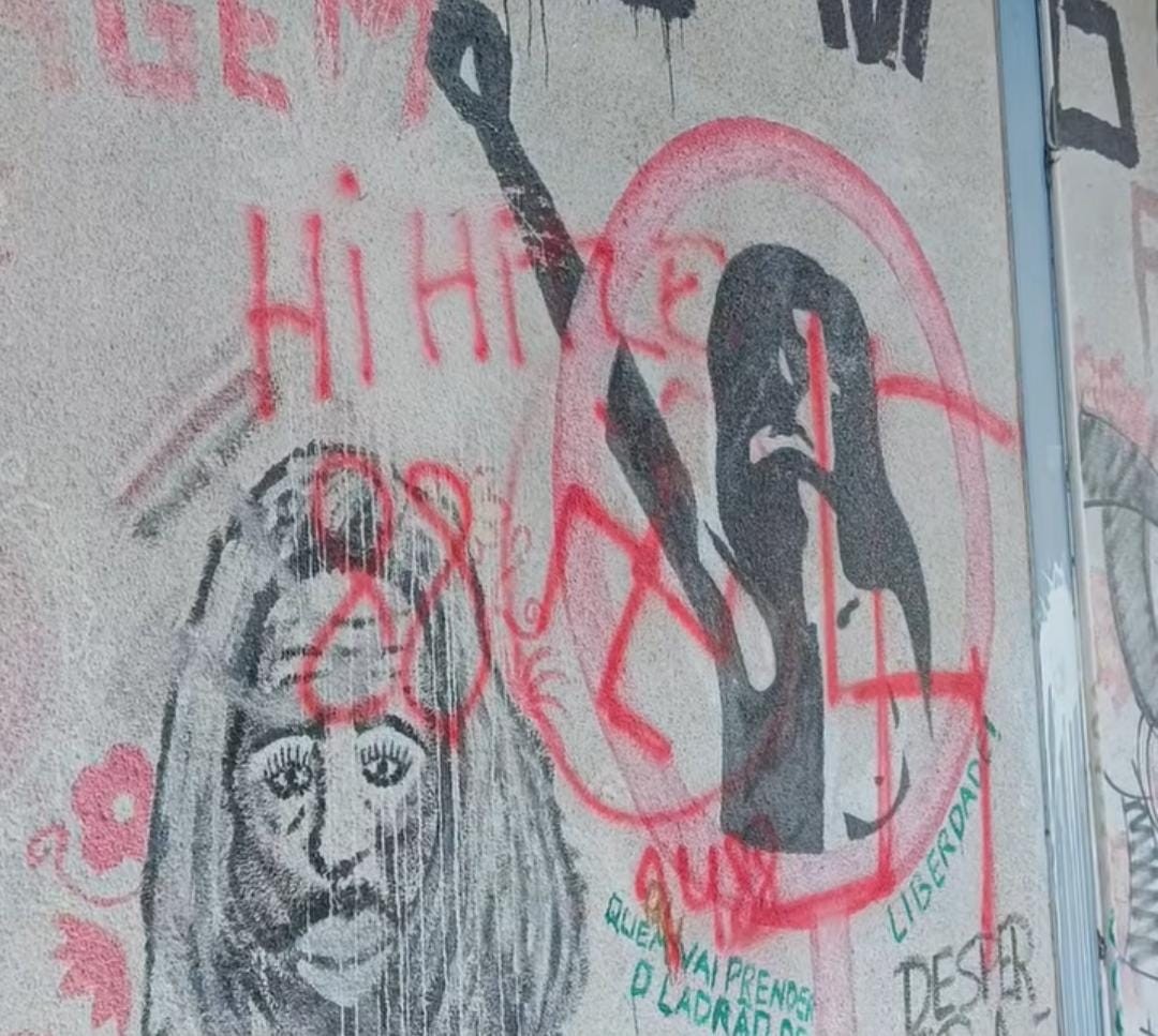 Pichações de teor nazista são feitas em parede no campus da Unesp, em Presidente Prudente