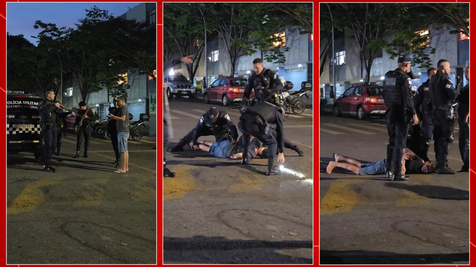 PM detém dois por 'desacato e desobediência' em prorrogação de votação no DF; vídeo mostra abordagem truculenta
