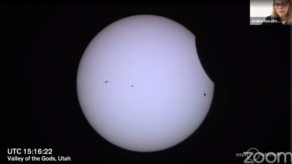 Eclipse começa na Costa Oeste dos Estados Unidos — Foto: Reprodução/ON