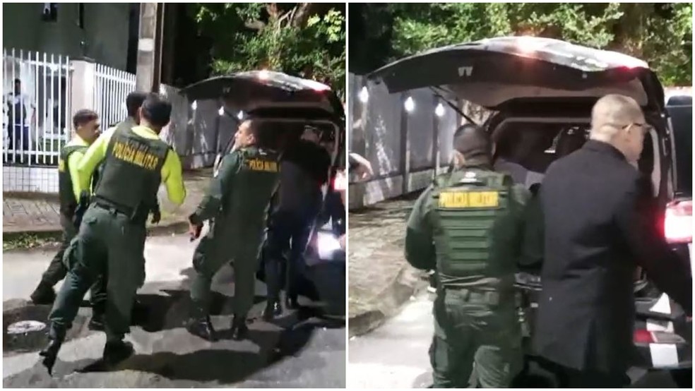 Dois suspeitos são presos após tentarem roubar carro no bairro Aldeota, em Fortaleza — Foto: Reprodução