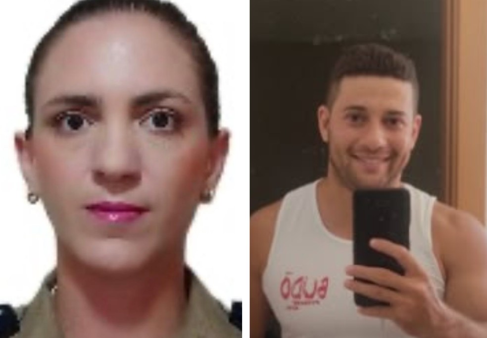 Capitã da PMMG Michele Leão Azevedo e o marido dela, sargento Eduardo Abner Pereira de Oliveira, principal suspeito do crime. — Foto: Redes sociais