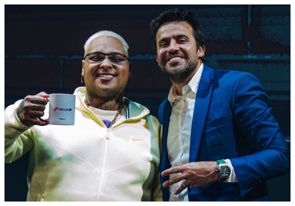 Pablo Marçal (União Brasil) e MC Ryan SP durante a campanha de 2024, onde o ex-coach concorreu à Prefeitura de SP. — Foto: Reprodução/Redes Sociais