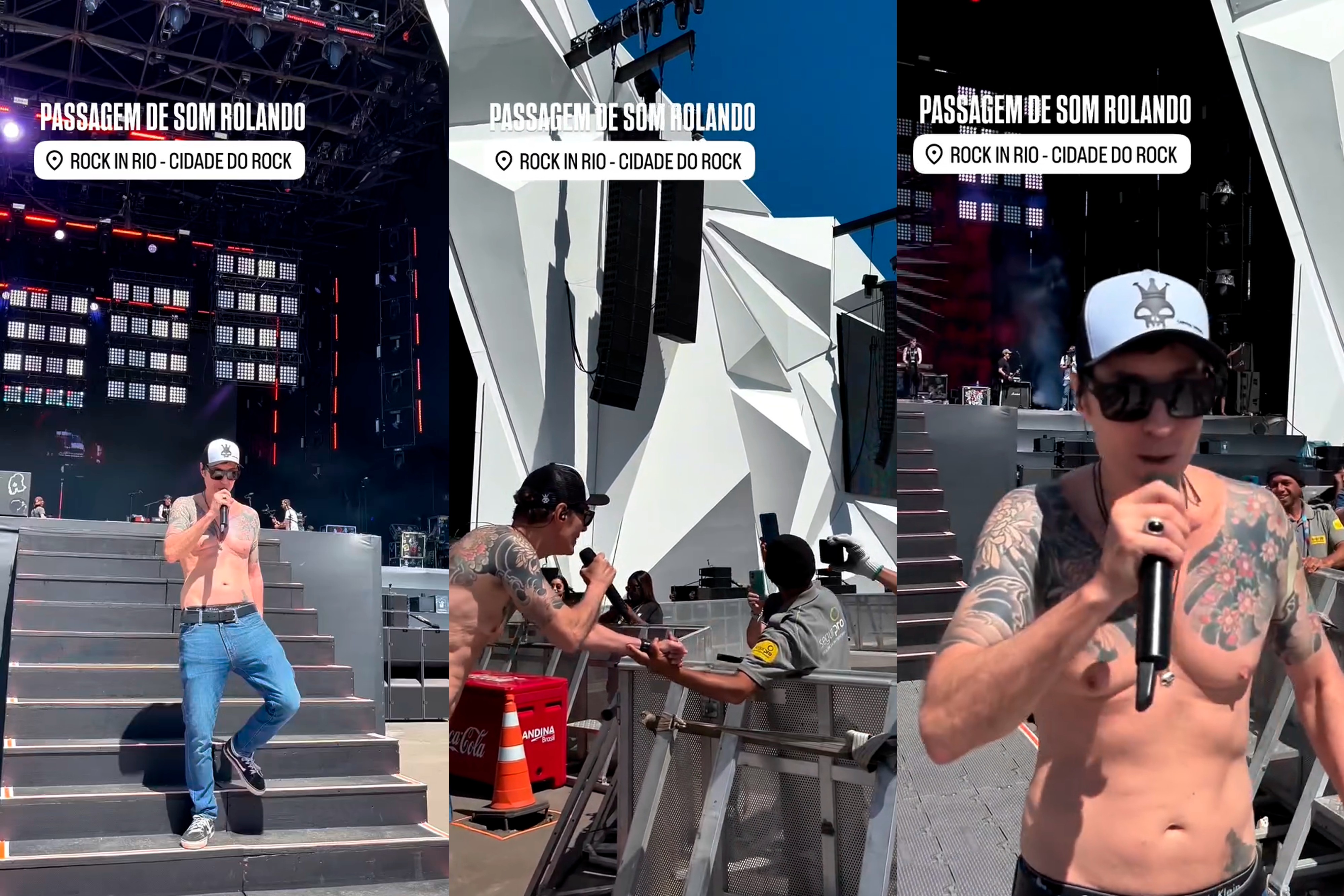 Rock in Rio: Capital Inicial ensaia no Palco Sunset e atende fãs que trabalham no festival