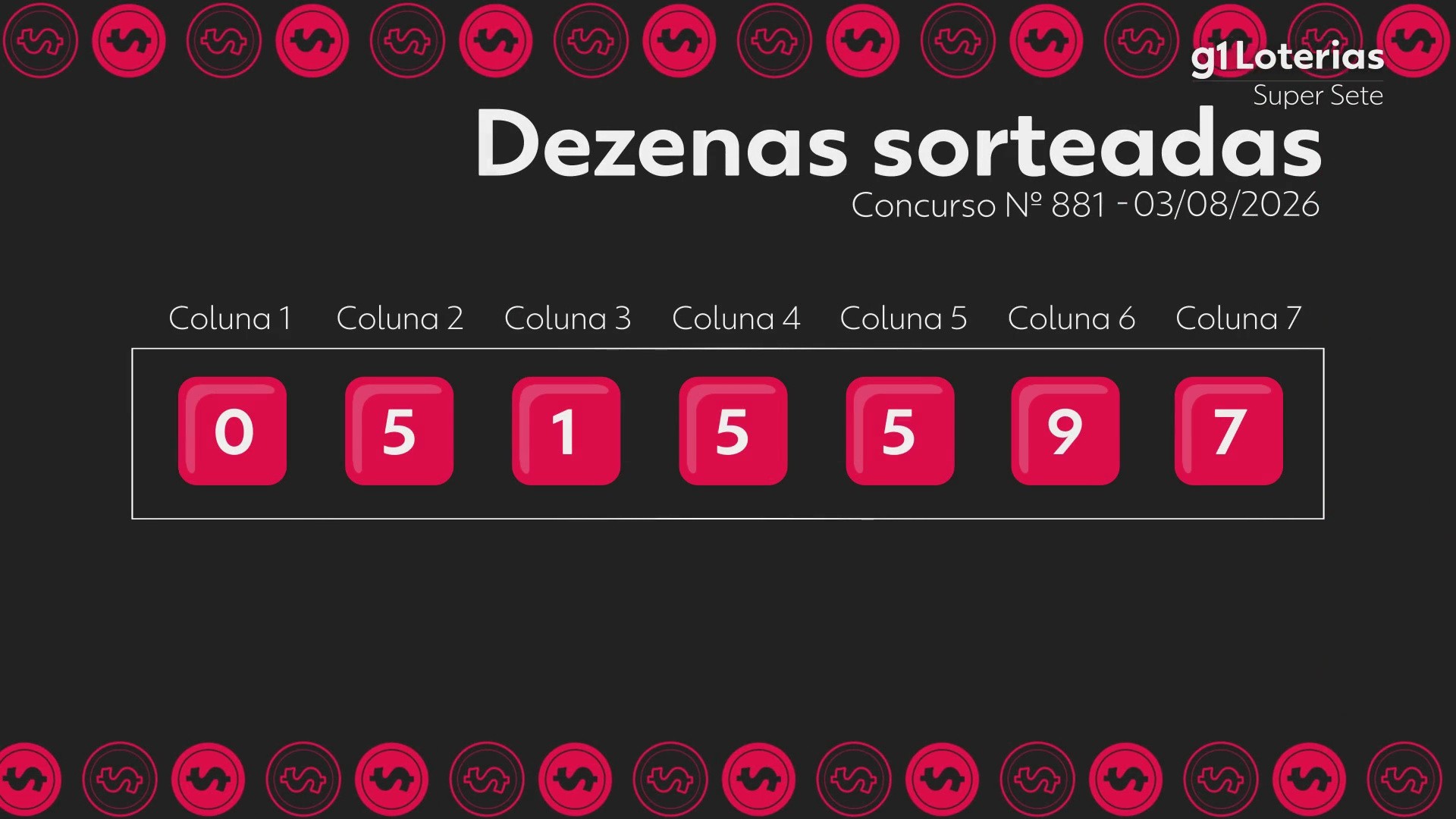 Super Sete hoje: resultado do concurso 881 e números sorteados