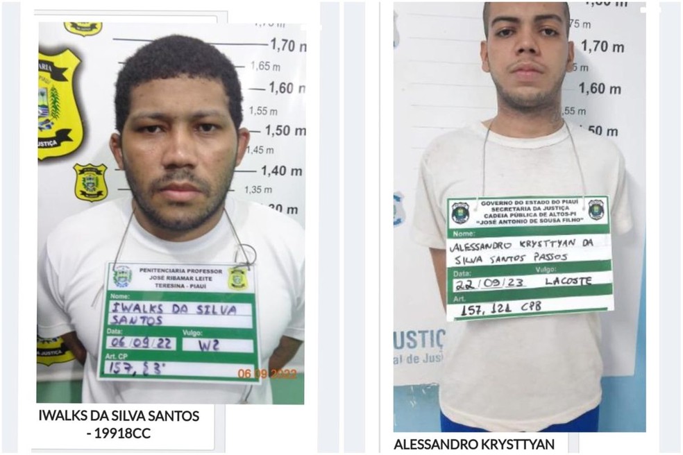 Detentos mortos na Casa de Custódia são Iwalks da Silva Santos e Alessandro Krysttyan da Silva Santos Passos. — Foto: Divulgação/Sejus