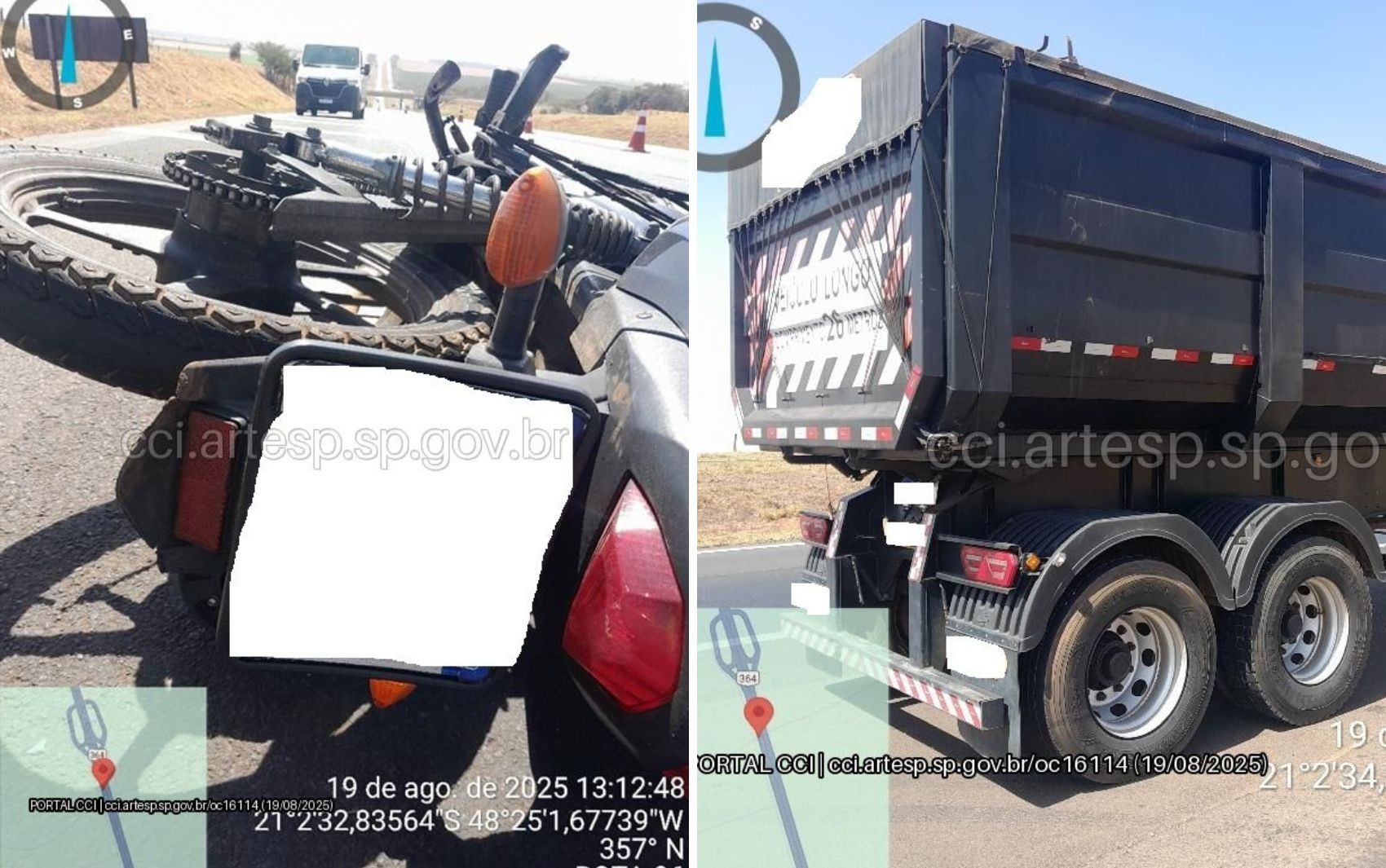 Motociclista morre após bater na traseira de caminhão em rodovia em Pitangueiras, SP