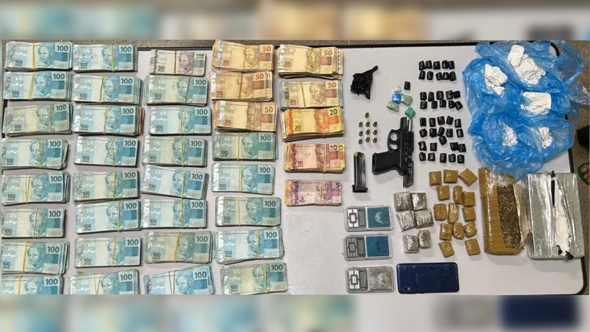 Homem é preso com R$ 357 mil, pasta-base de cocaína e maconha em Catanduva