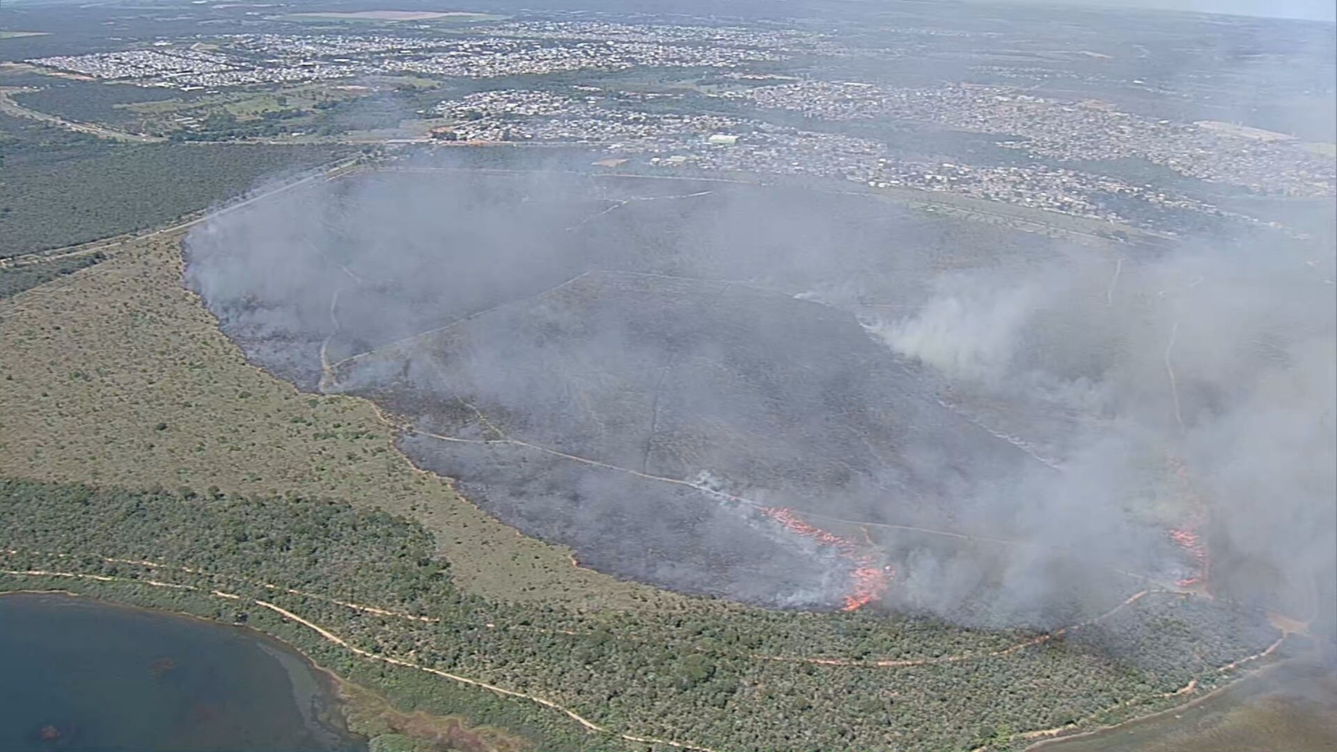 VÍDEO: queima controlada vira grande incêndio florestal no DF; Ibram nega descontrole