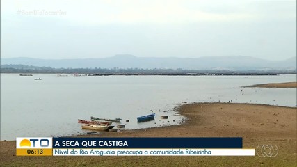 Comunidade ribeirinha se preocupa com baixa no nível de água do Rio Araguaia