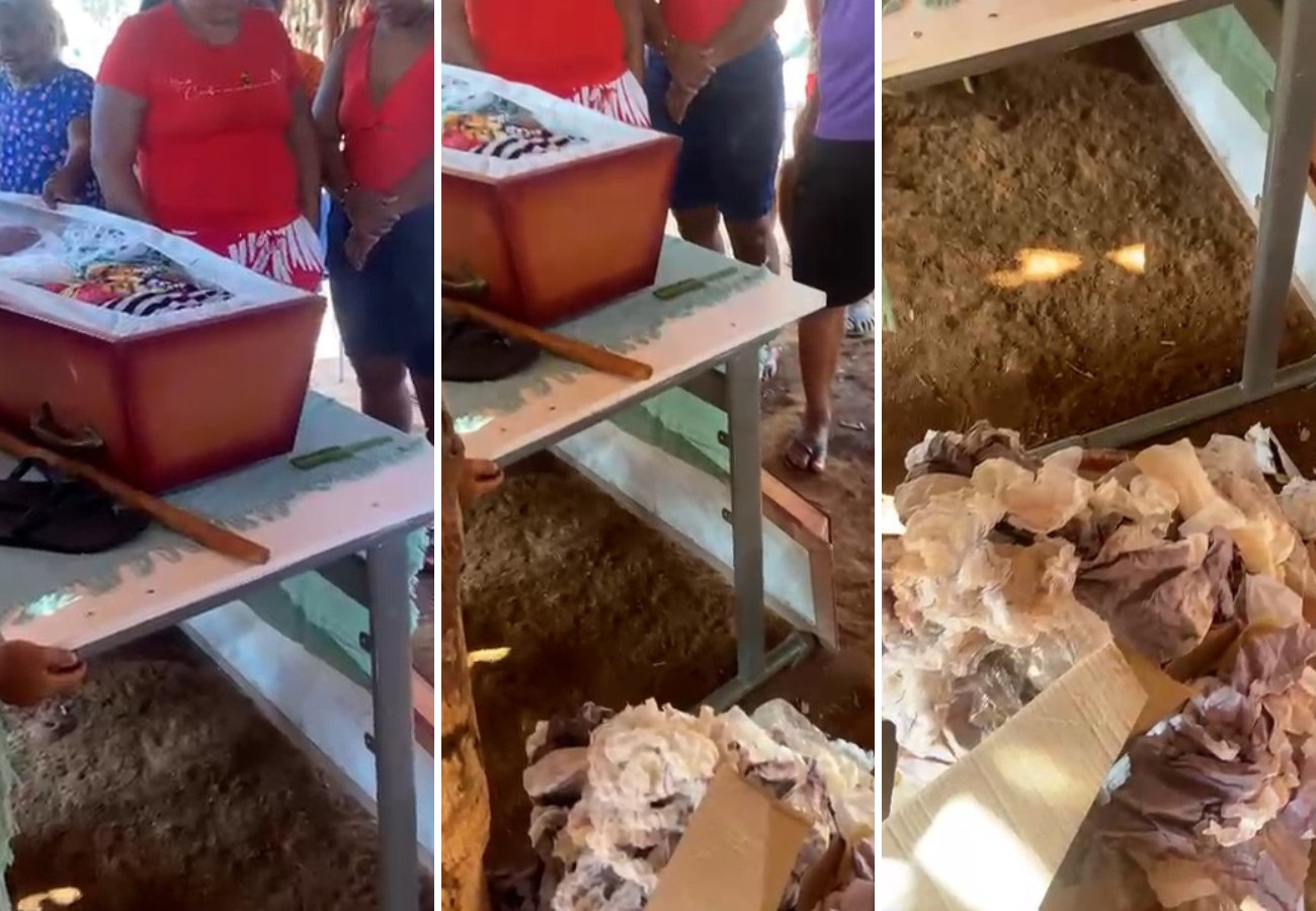 Família prepara enterro de idosa indígena e recebe corpo de funerária em caixão repleto de lixo: 'Falta de respeito', diz genro