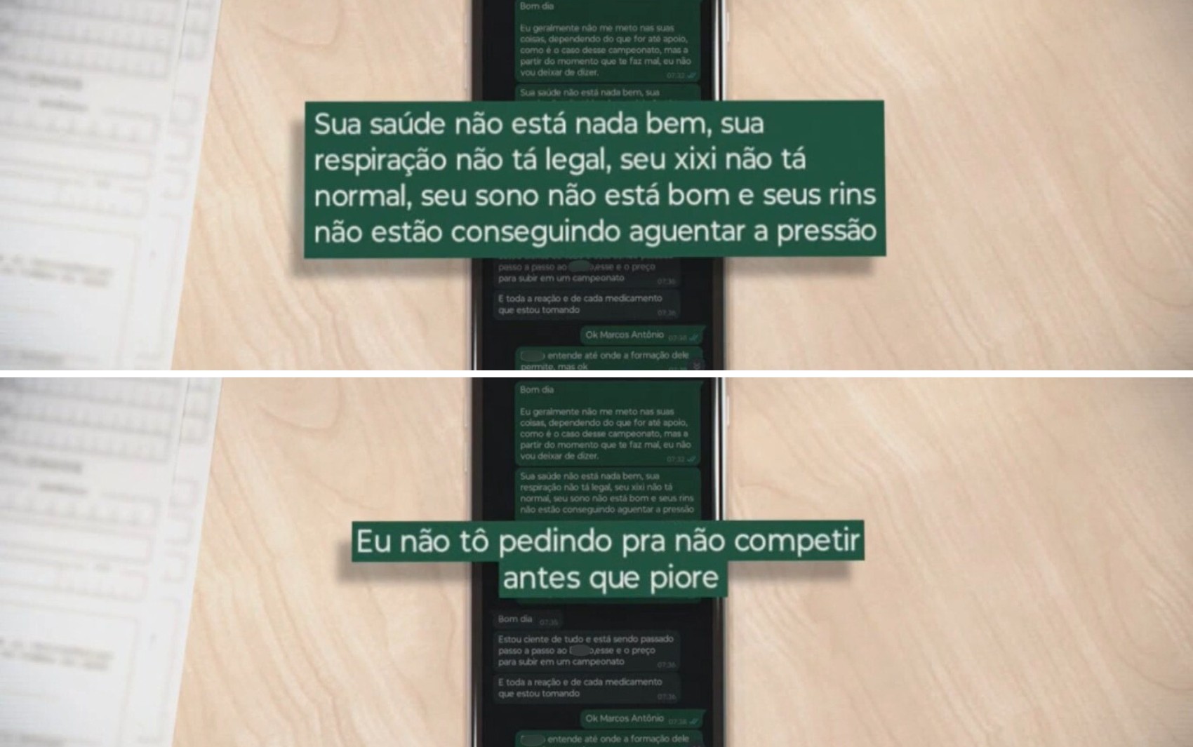 Mulher de fisiculturista que morreu após tomar anabolizante e passar mal pediu ao marido que se cuidasse: ‘Sua saúde não está bem’; veja print