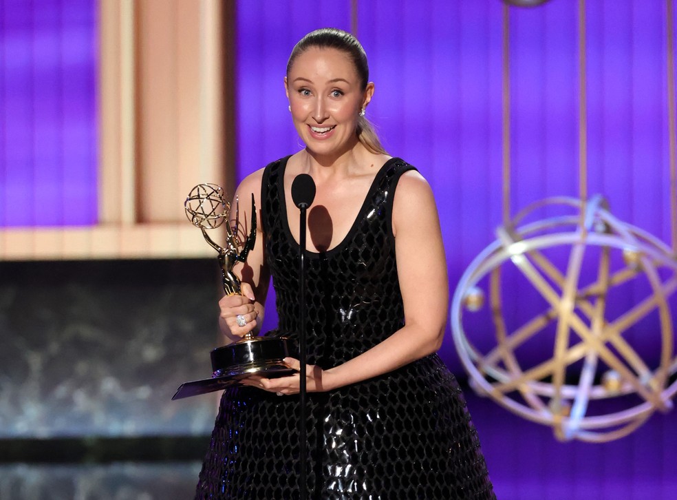 Erin Doherty ganha como melhor atriz coadjuvante em minissérie por 'Adolescência' no Emmy 2025 — Foto: KEVIN WINTER / GETTY IMAGES NORTH AMERICA / Getty Images via AFP