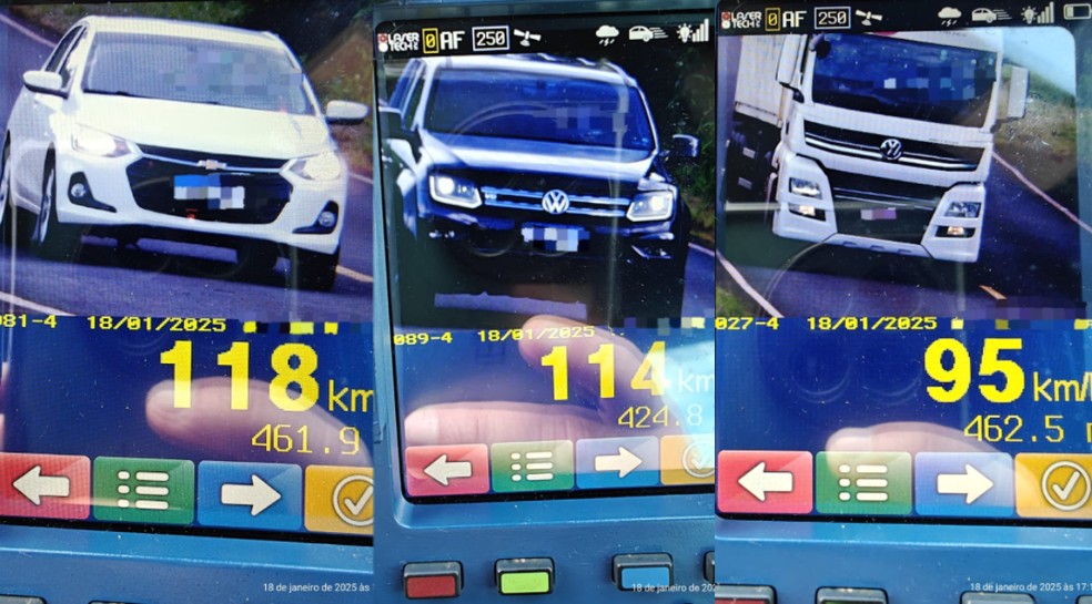 Limite de velocidade do trecho é de 80 km/h. — Foto: PRE