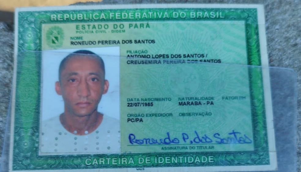  Eduardo Gomes da Silva usava documento falso em nome de Roneudo — Foto: Reprodução