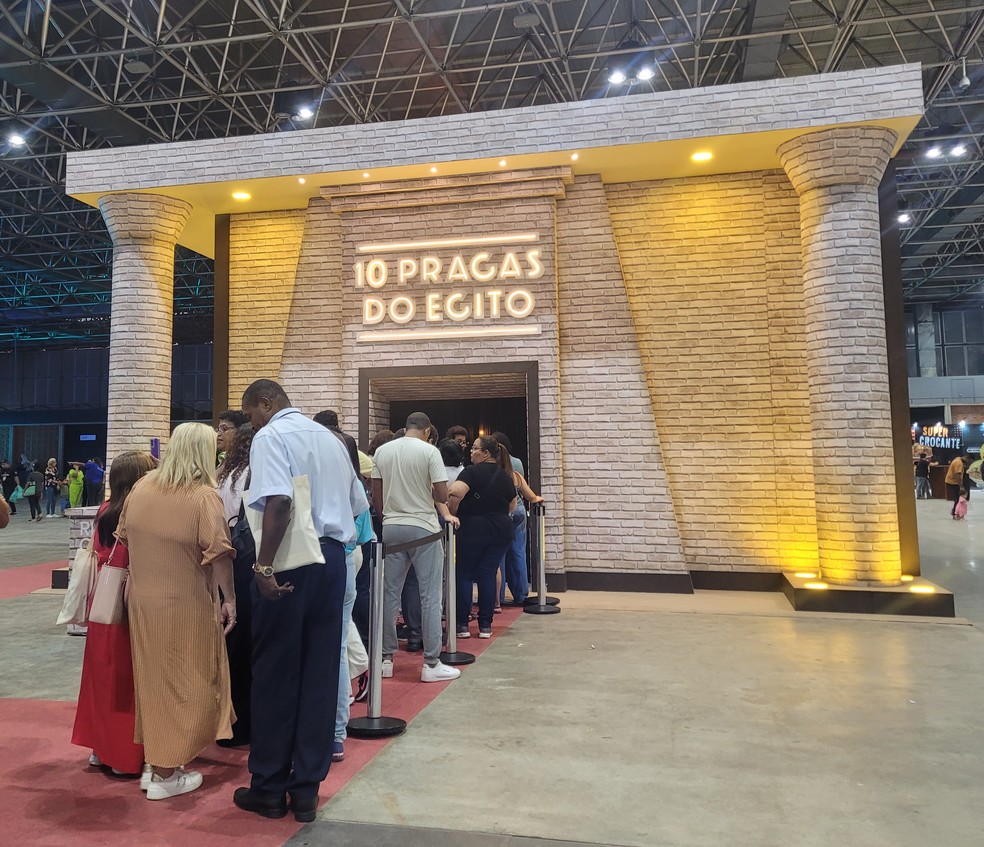 Atração Experience tem filas no primeiro dia da Expo Cristã, no Rio de Janeiro — Foto: Cristina Boeckel/ g1