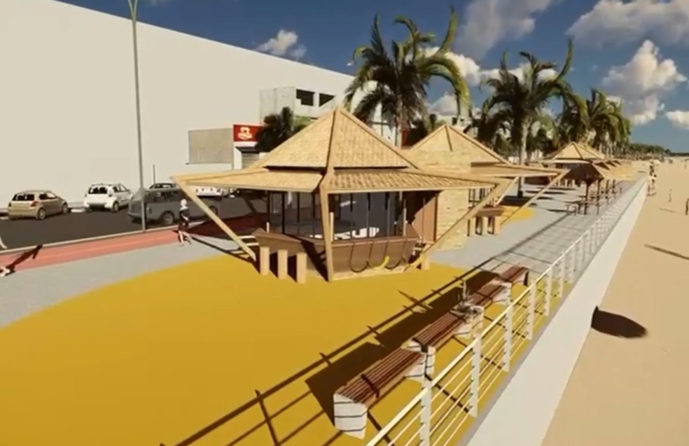 Revitalização projetada pela prefeitura em praias da Zona Leste de Natal — Foto: Divulgação