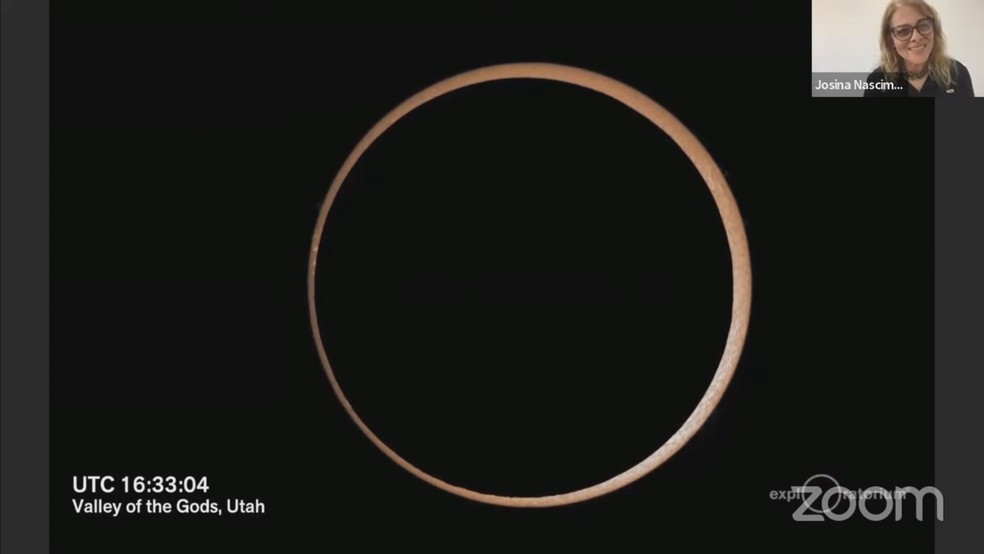 Registro do eclipse completo em Valley of the Gods, Utah, nos Estados Unidos — Foto: Reprodução/ON