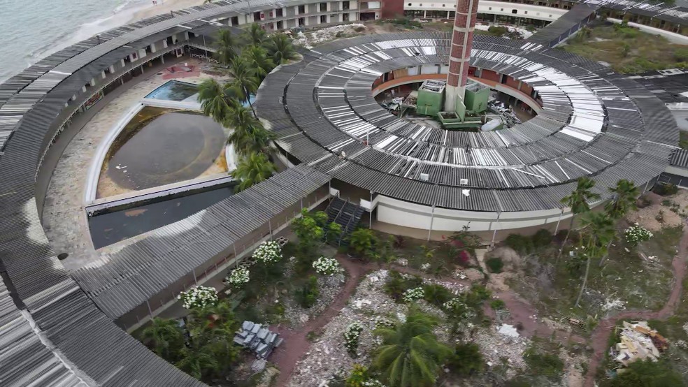 Imagem aérea do Hotel Tambaú em janeiro de 2025 — Foto: TV Cabo Branco/Reprodução