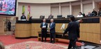 Presidente da Fecomércio Acre recebe homenagem em Santa Catarina — Foto: Alesc / Divulgação