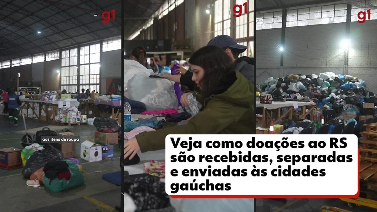 VÍDEO: veja como doações ao RS são recebidas, separadas e enviadas às cidades gaúchas