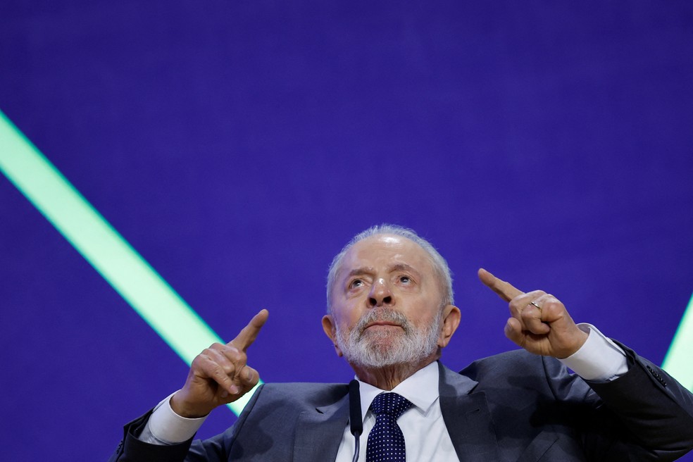 O presidente Luiz Inácio Lula da Silva, durante discurso em Brasília — Foto: Adriano Machado/Reuters