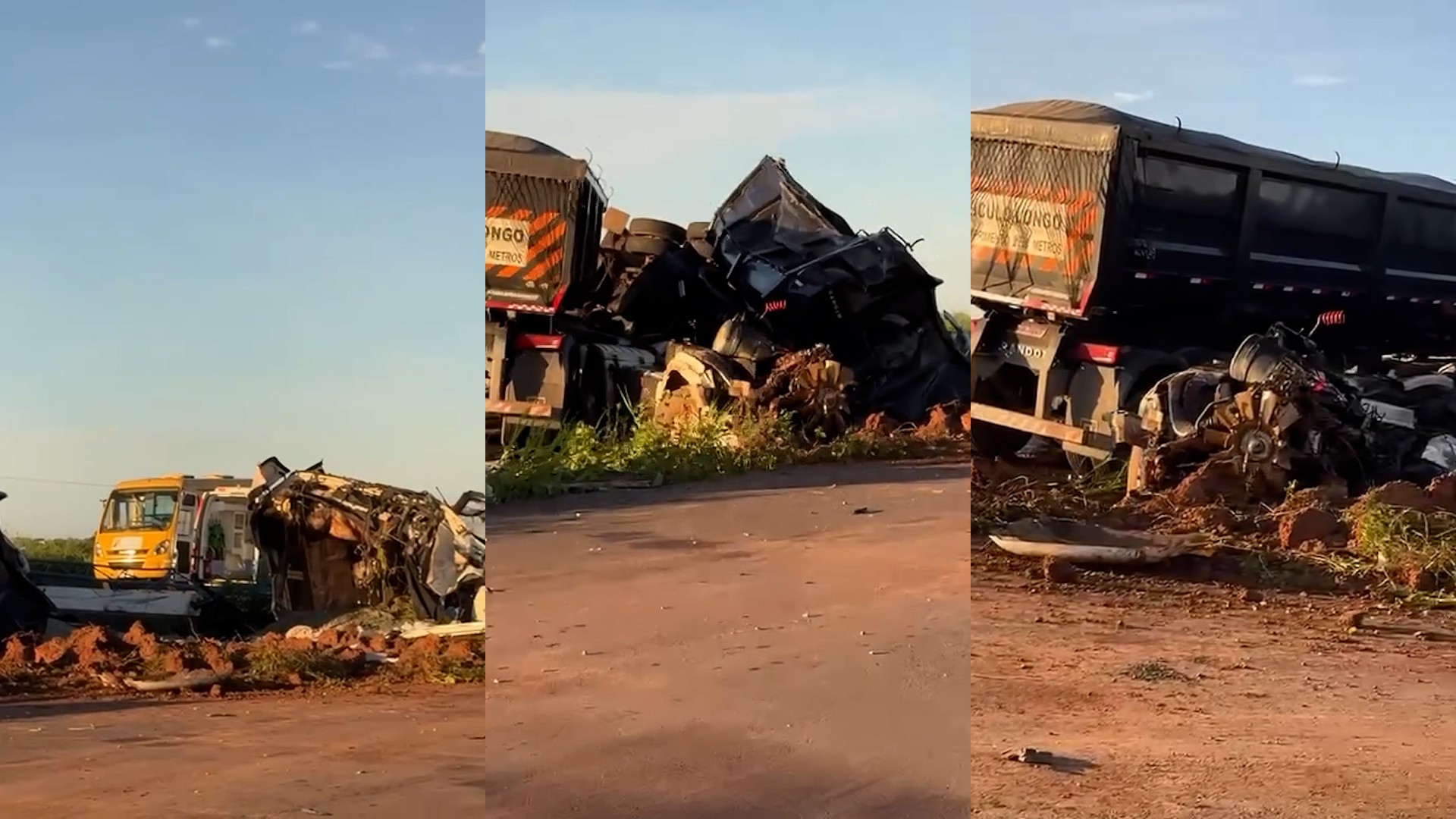 VÍDEO: Carretas colidem na BR-135, em Miranda do Norte no MA
