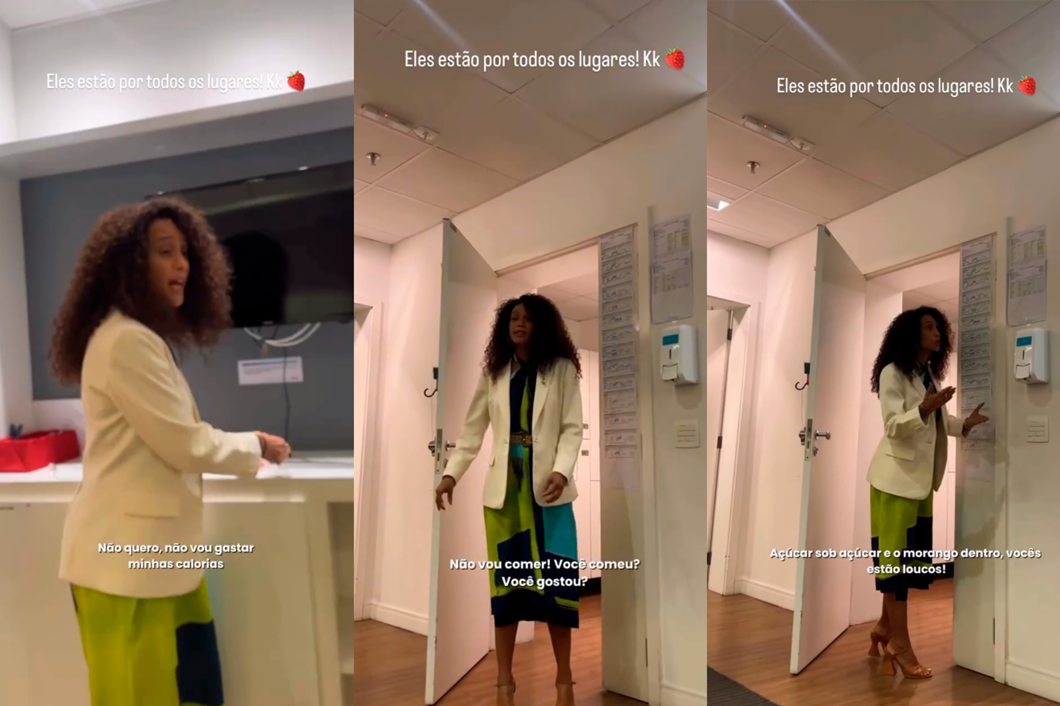 Taís Araújo se recusa a provar morango do amor: 'Cheio de açúcar'