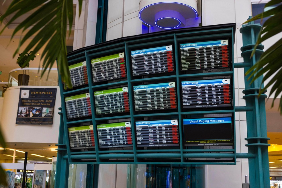 Aeroporto Internacional de Orlando em foto de 9 de outubro de 2024 — Foto: Saul Martinez/Getty Images/AFP