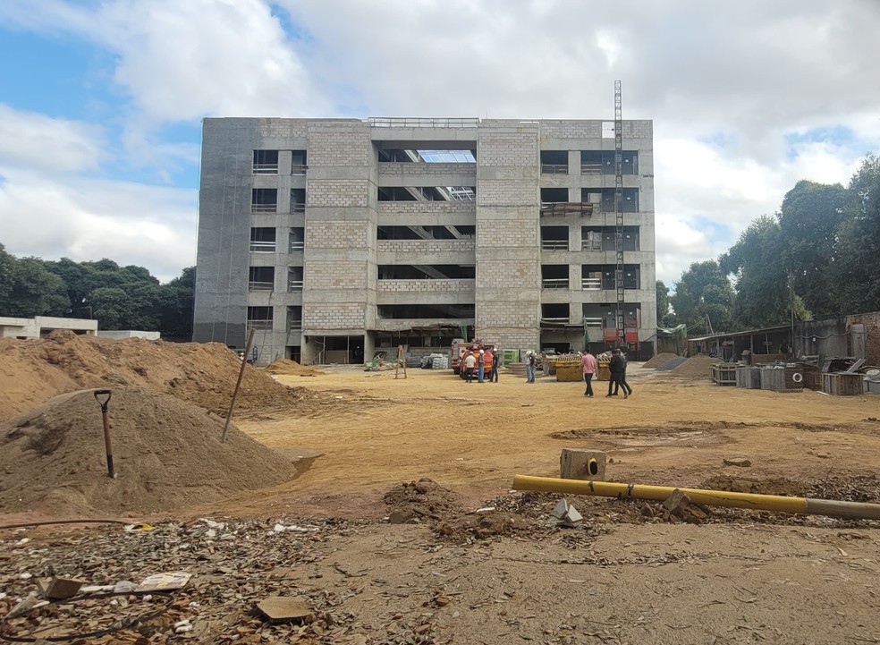 Obra onde ocorreu o acidente vai abrigar sede do TJMG — Foto: Caroline Del Piero/g1