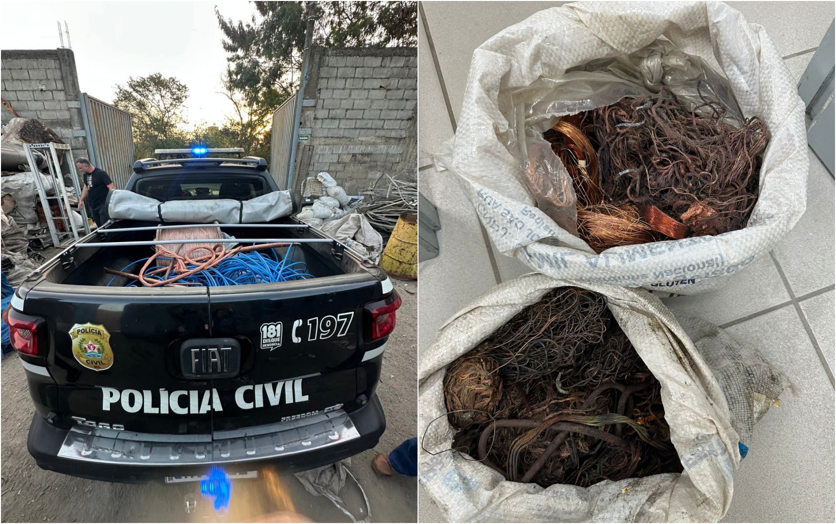 Operação Hefesto prende quatro suspeitos de esquema de furto e receptação de fios de cobre em Pouso Alegre, MG