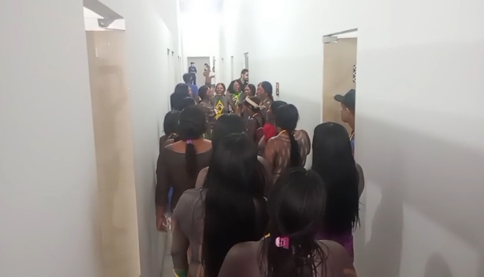 Ind&iacute;genas Kayap&oacute; ocupam sede do Dsei de Reden&ccedil;&atilde;o em protesto no Par&aacute;. &mdash; Foto: Reprodu&ccedil;&atilde;o / Redes sociais