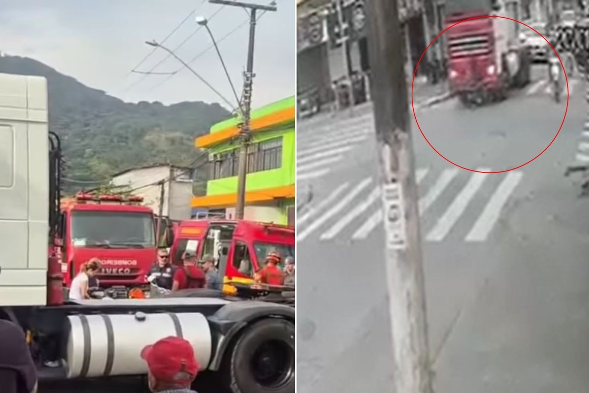 Adolescente morre atropelado por caminhão no litoral de SP; VÍDEO