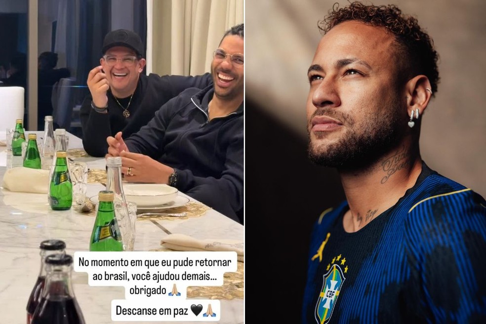 Neymar faz homenagem a Bruno Avelar. — Foto: Reprodução/Redes Sociais