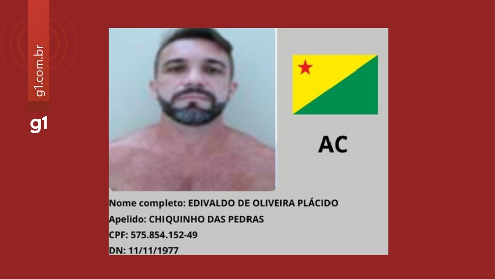 Edivaldo de Oliveira Plácido, 48 anos - procurado pelo Ministério da Justiça — Foto: Reprodução/MJSP