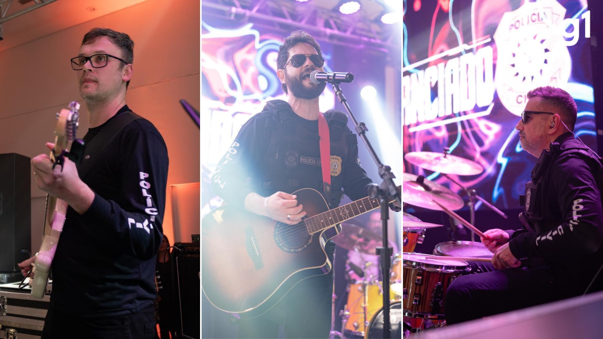 De uniforme e guitarra, policiais civis do RS criam banda de rock que virou sucesso entre delegados; conheça