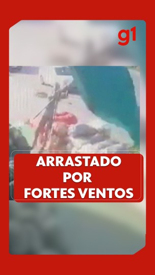 Homem é 'arrastado' por fortes ventos na Turquia