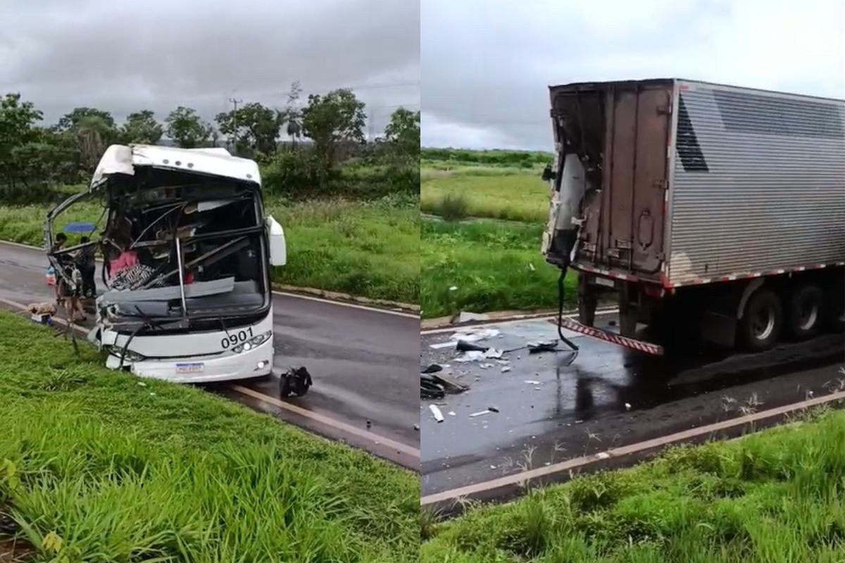 Acidente entre ônibus e caminhão deixa um morto na BR-262 em MS