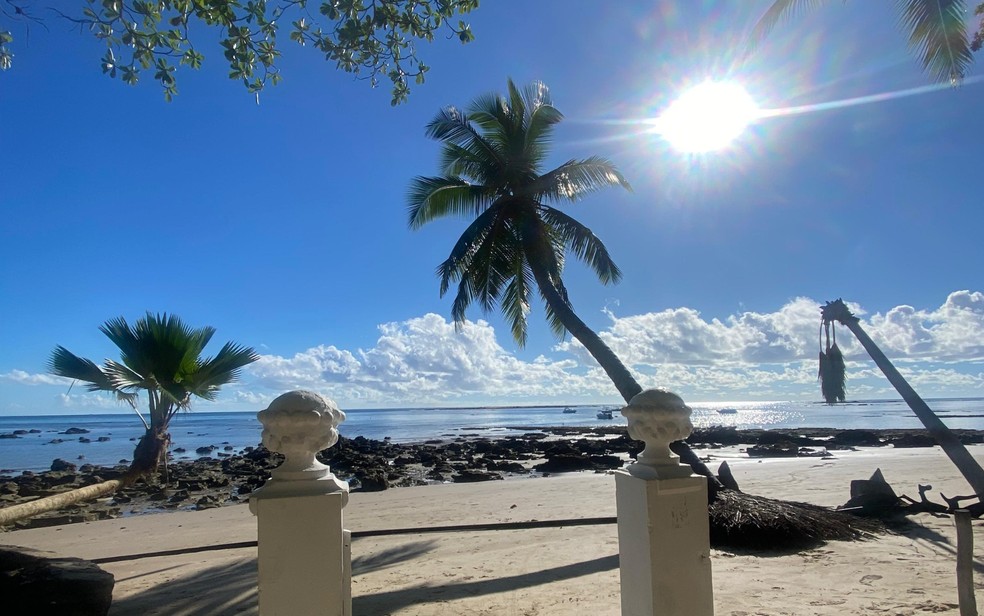 Praia em Morro de São Paulo, destino turístico na Bahia — Foto: Malu Vieira/ g1 BA