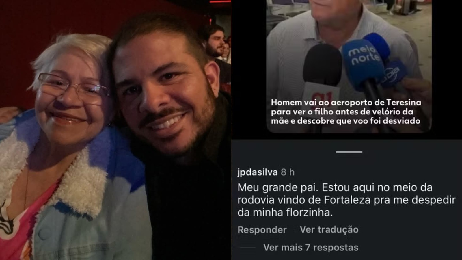 Após viagem de 51 horas, passageiro que teve voo desviado para o CE por interdição no PI consegue se despedir da mãe