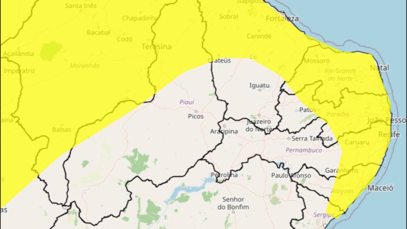 Inmet renova alerta de chuvas intensas para Caruaru e outras 67 cidades do interior de PE