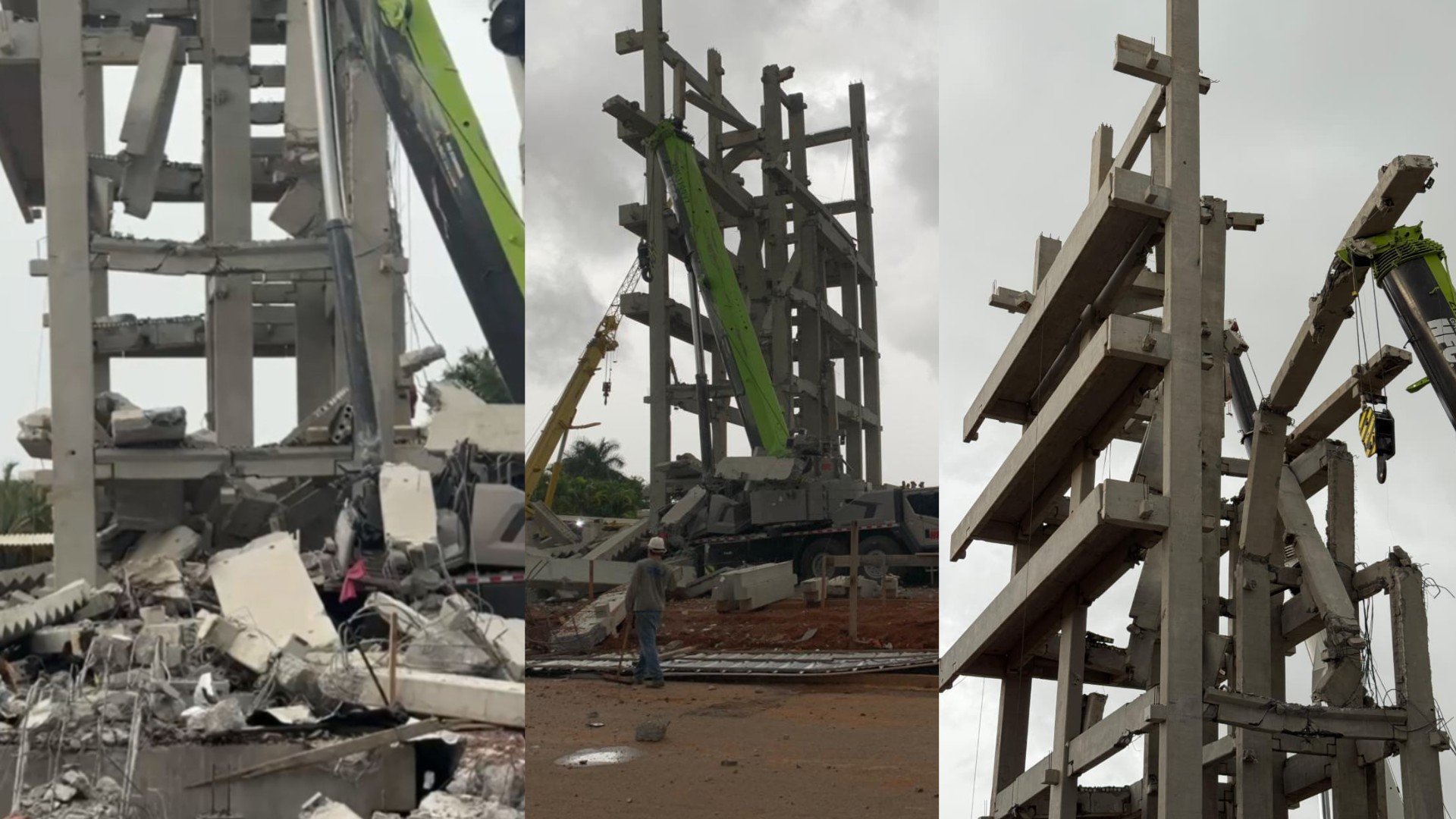 Hotel Ibis em construção é atingido por colapso e estrutura desaba em MT; vídeo