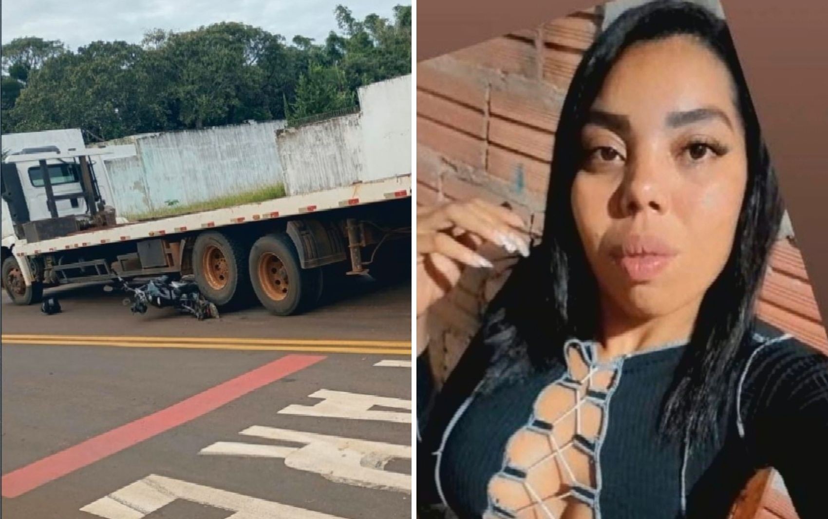 Jovem morre após moto ficar presa em roda de caminhão em acidente