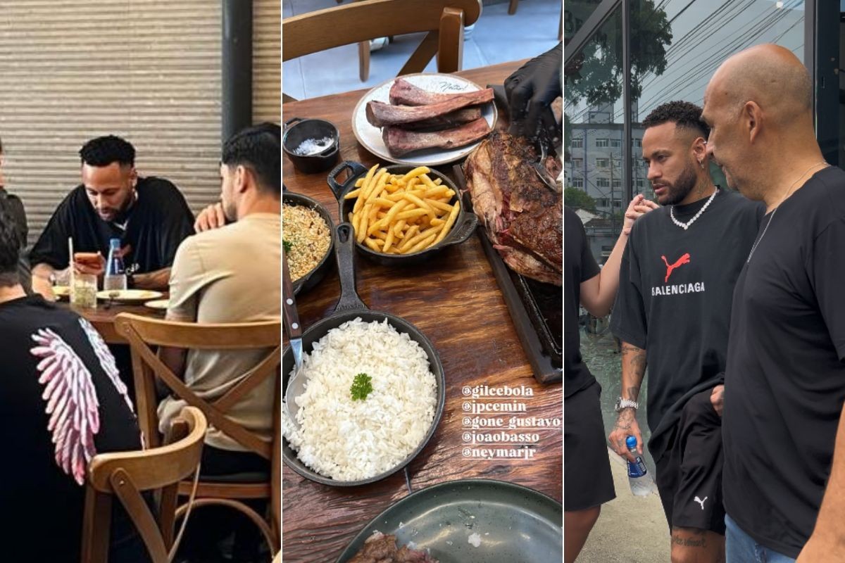 Neymar é flagrado em almoço com 'parças' em restaurante no litoral de SP; VÍDEO