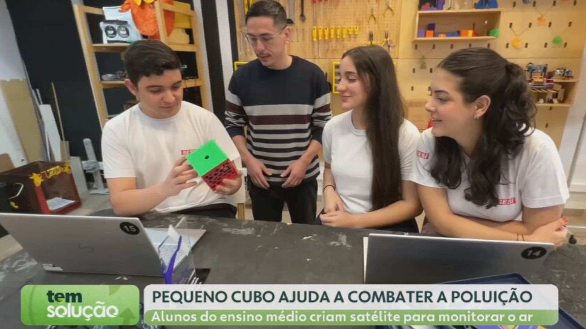 Tem Solução: Satélite criado  por alunos do Sesi e horta orgânica mostram como escolas promovem educação e sustentabilidade 